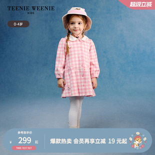 女寶寶學院風格 TeenieWeenie Kids小熊童裝 25年新款 連衣裙 紋襯衫