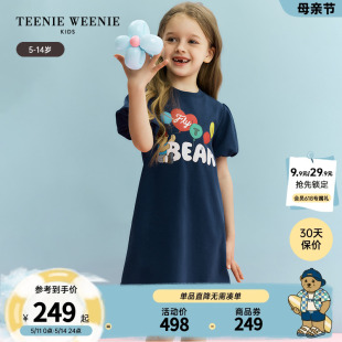 新款 TeenieWeenie 24夏季 连衣裙 Kids小熊童装 女童休闲可爱泡泡袖