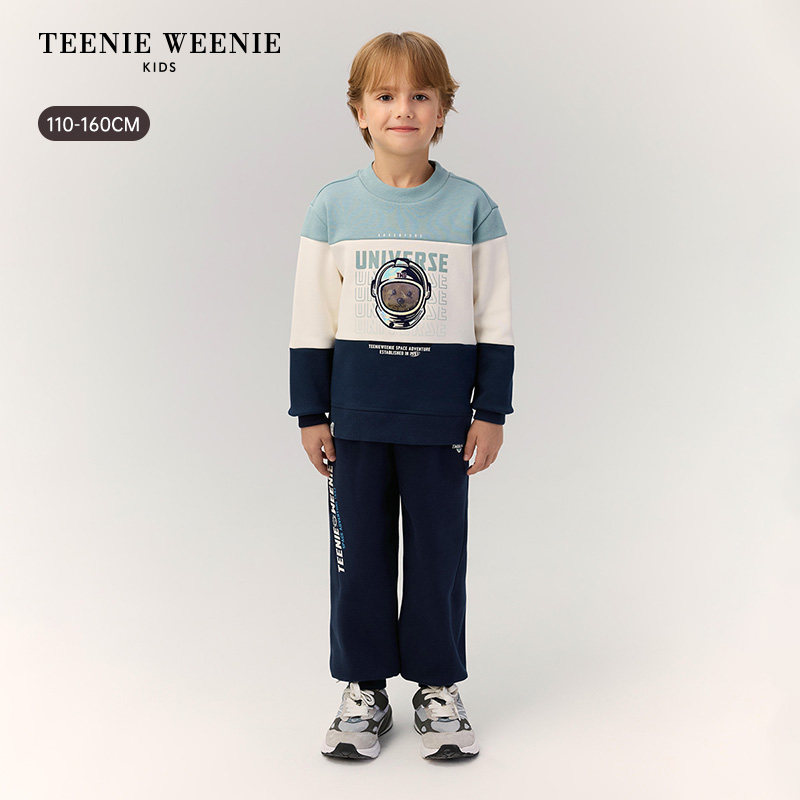 TeenieWeenie Kids小熊童装舒适秋冬季男童索罗娜拼