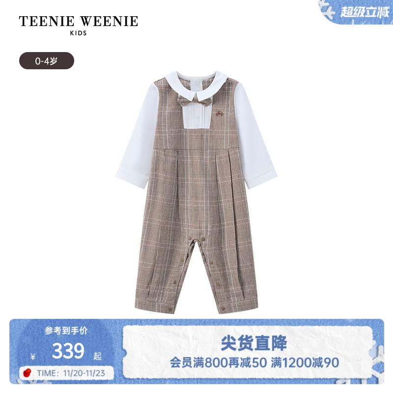 TeenieWeenie Kids小熊童装25年春夏新款男婴儿宝宝连体哈衣爬服