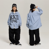 衬衫 复古简约字母印花条纹长袖 休闲外套 潮牌美式 ROCKYROAD童装