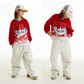 ROKCYROAD童装 少儿街舞潮服hiphop演出服印花球服套装 嘻哈撞色