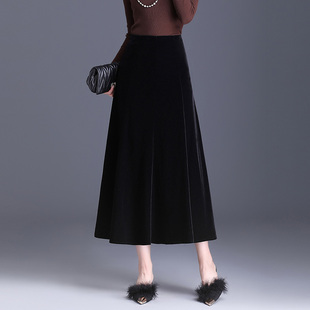 金丝绒半身裙女裙子秋冬2025新款高级感超好看半裙气质a字裙长裙