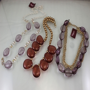 仅此一批F2 6DB 秋冬美拉德色系欧美冰裂纹夸张项链 中古货