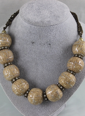 中古货 FOSSI*品牌打标奢华夸张古董项链孤品 仅此一条H0-1CT