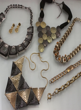 中古老货 厚重感经典金属风重工项链手链耳环 仅此一批C3*1DT