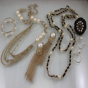古着中古高端小众设计珍珠项链耳环戒指手镯 仅此一批B4*5DJ