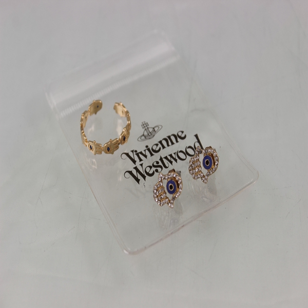 法蒂玛手掌戒指恶魔之眼钻饰耳钉