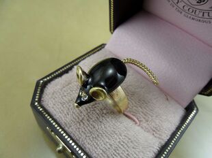 饰尚 灵动的小老鼠戒指 内直径1.7CM （尾巴会动的偶）G3*2OE