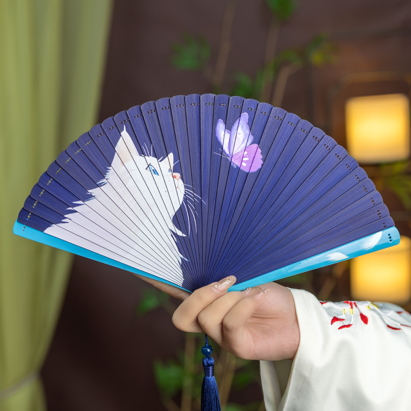 丝艺堂全竹扇国风中式折扇可定制