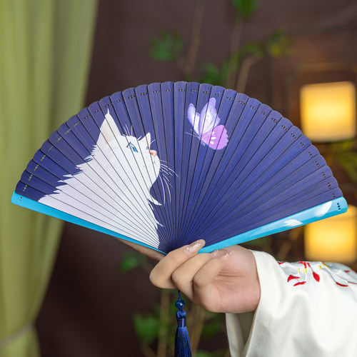 丝艺堂全竹扇国风中式折扇可定制