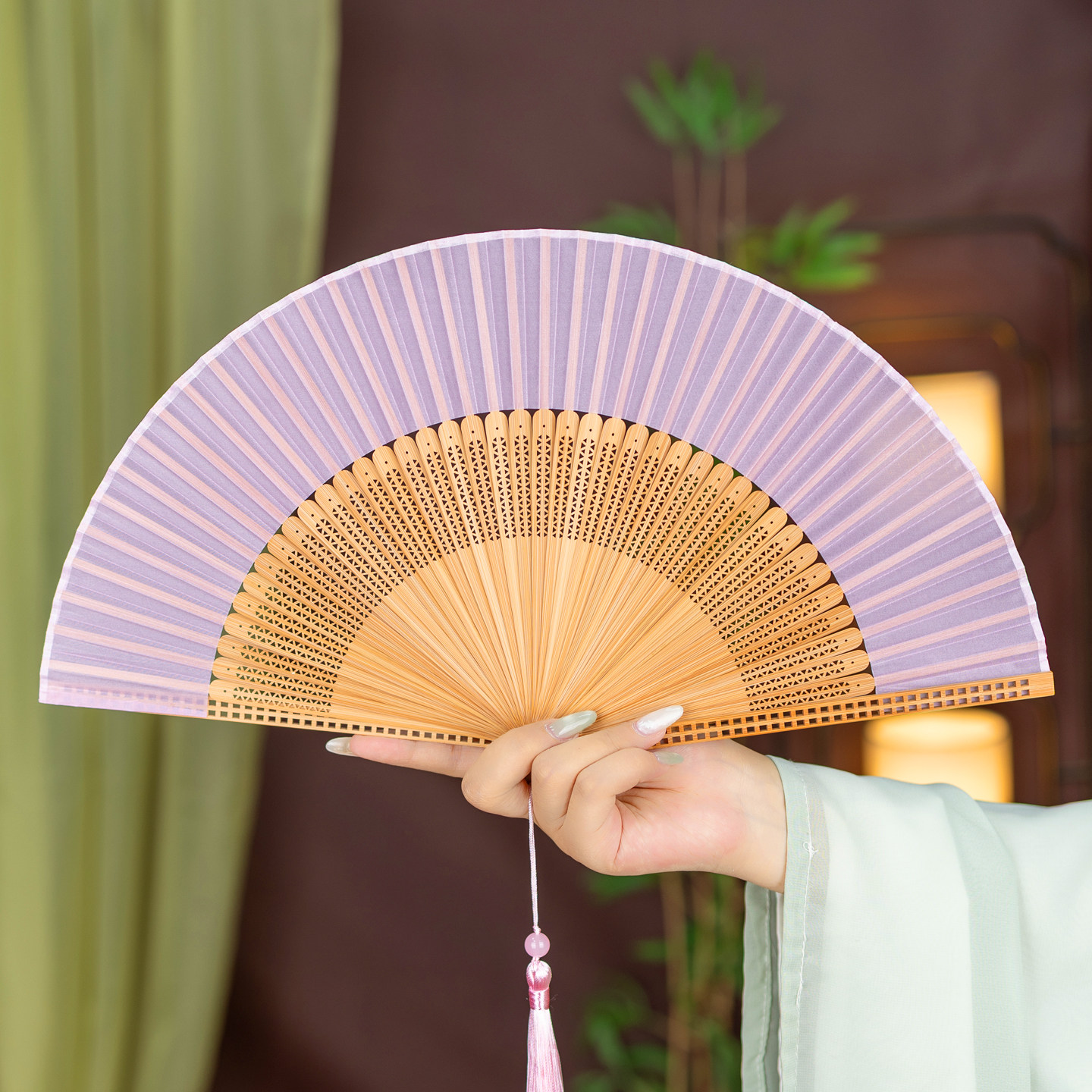 折扇古风女式中国风夏季易携带扇子舞蹈汉服旗袍走秀折扇子易开合