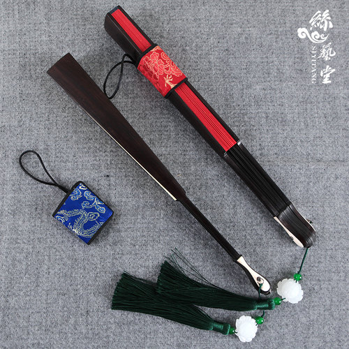 丝艺堂竹芯宣纸绢布洒金空白扇子