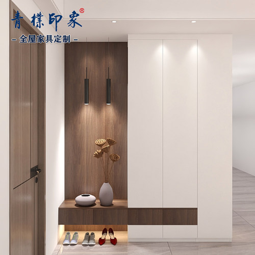 青朴印象全屋定制现代鞋柜玄关