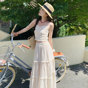 P135 2024夏季 3070 蕾丝吊带甜美半身裙两件套瑞016 K198 新款