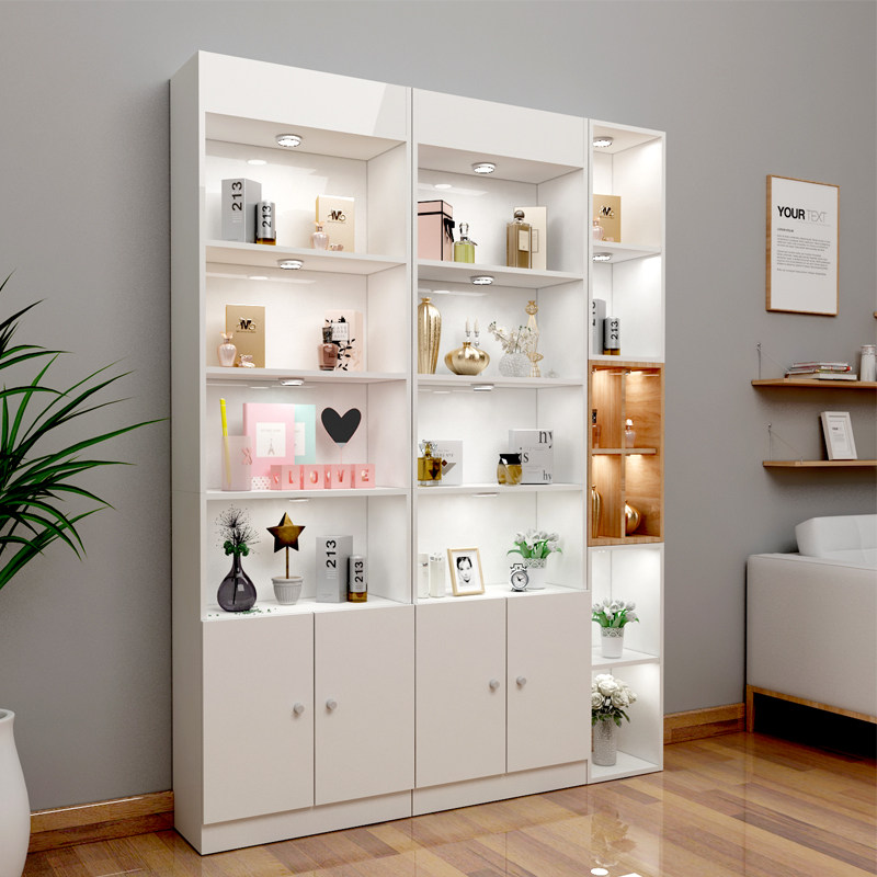 美容院产品展示柜组合美甲店柜子落地货柜护肤品产品柜化妆品展柜