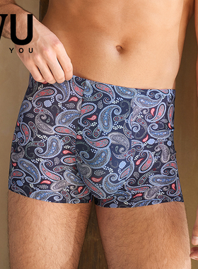 安莉芳旗下IVU男士专柜新品印花潮流平角裤舒适薄款内裤UP00059