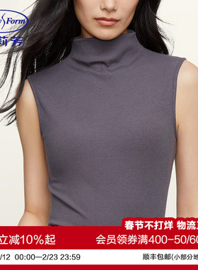 安莉芳专柜新品高领无袖针织打底背心女简约舒适秋衣上衣ED00364