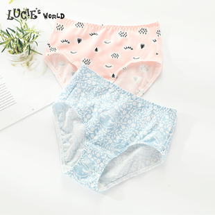 LUCIE女中大童棉质内裤 NPT0029 卡通印花中腰三角裤