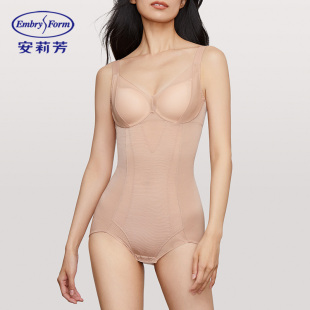 安莉芳专柜新品 收腰提臀塑身连体衣女网纱软钢圈美体内衣EY00043