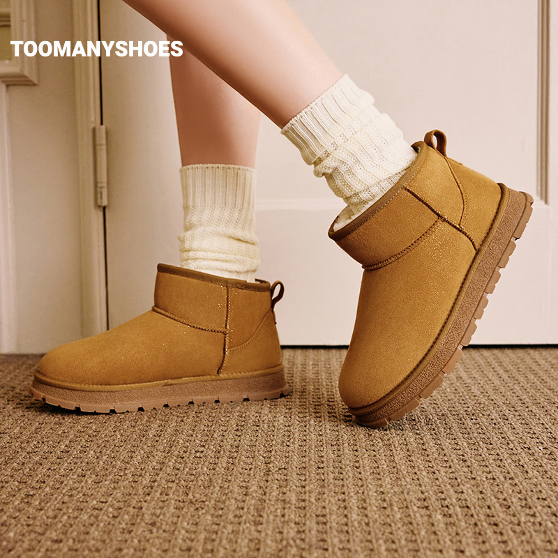 Toomanyshoes女鞋冬季新款童话小镇3.0保暖加绒雪地靴舒适短靴