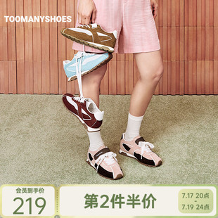 明星同款Toomanyshoes甜味补剂芭蕾风复古厚底德训鞋