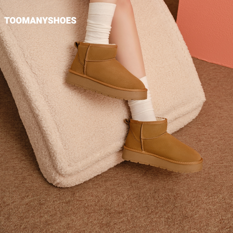 王玉雯郭宇欣同款Toomanyshoes童话小镇冬季加绒保暖棉鞋雪地靴子