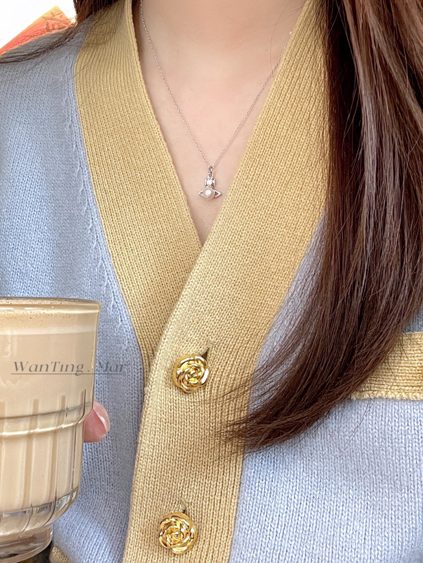 【wanting】土星游记珍珠网红项链女生年轻爆款法式高级感锁骨链