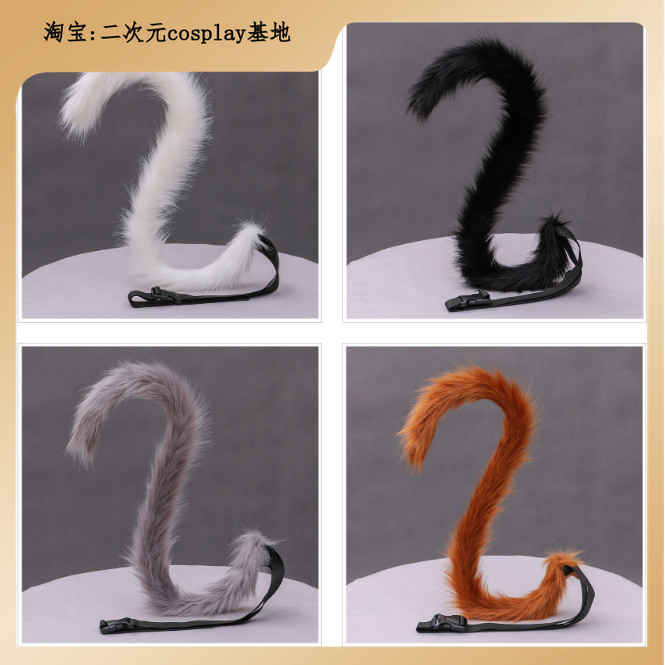 原创发箍猫耳朵可弯造型猫咪尾巴cos猫娘女仆猫尾手作兽尾兽耳