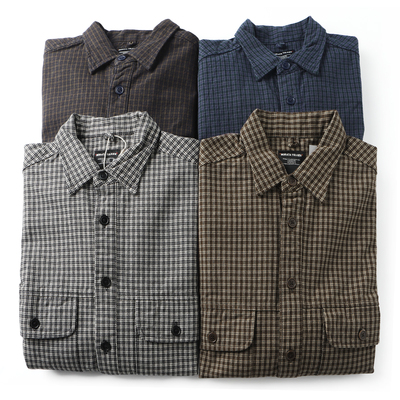 美式复古千鸟格小格子衬衫外套