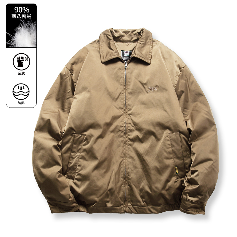 翻领飞行夹克保暖日系羽绒服宽松