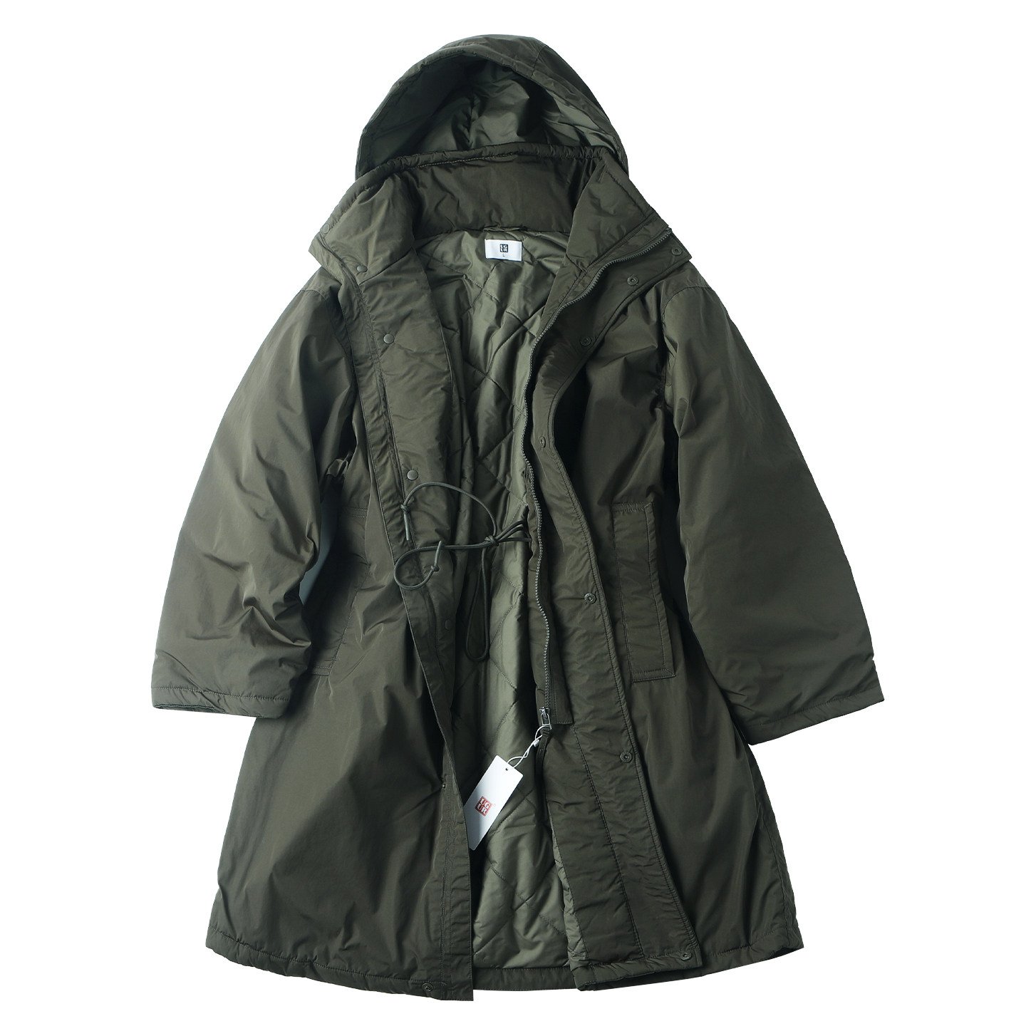 冬季防风防水连帽派克棉大衣男宽松廓形中长款可束腰军事棉衣外套,男装,棉衣,淘宝优惠券,粉丝福利购,淘宝优惠卷