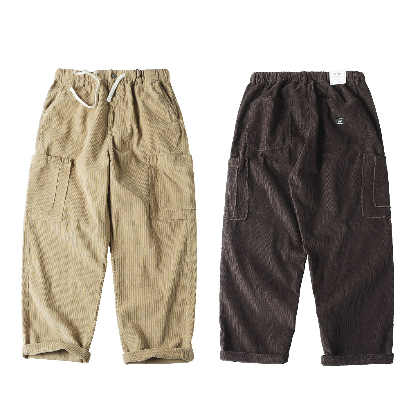 秋冬季美式复古做旧纯棉灯芯绒工装裤男宽松柔软舒适大口袋长裤,男装,休闲裤,淘宝优惠券,粉丝福利购,淘宝优惠卷