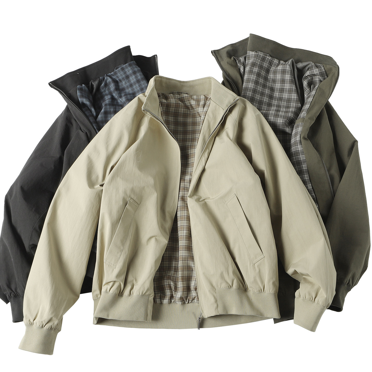 U家同款春季薄款哈灵顿夹克男女同款行政罗纹立领英伦外套百搭潮