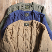 冬季 外套潮 水洗做旧内胆无领长袖 绗缝美式 复古M65军事风棉衣工装