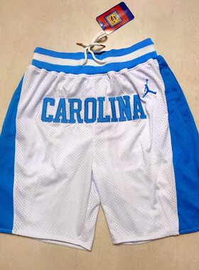 复古刺绣篮球裤男女休闲运动短裤街头嘻哈宽松五分裤美式北卡联盟