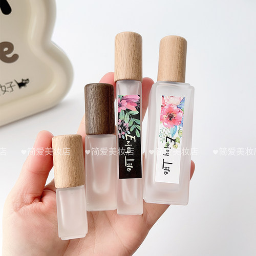 香水分装瓶玻璃喷雾瓶复古木盖