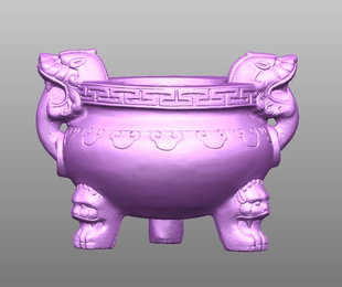 圆雕图香炉鼎兽头三维立体stl精雕图狮兽香炉3d电脑雕刻圆雕图