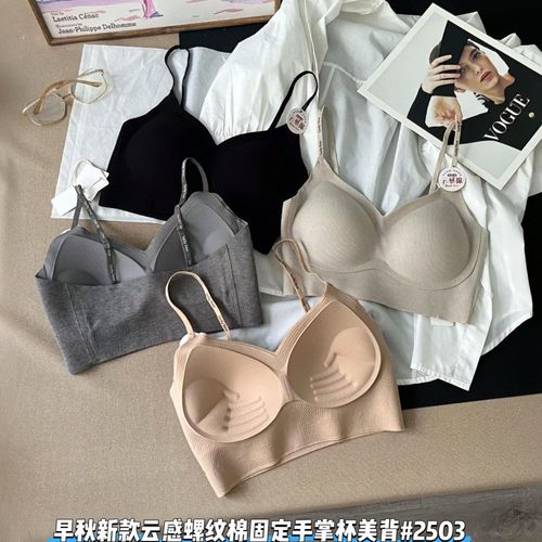 我的薇薇2503美背内衣手掌杯聚拢固定杯垫内搭女上衣大胸显小裹胸