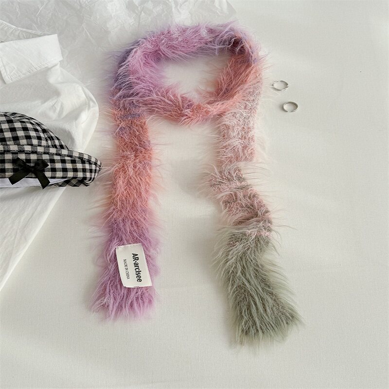 美德拉棕色长条毛绒窄版针织小围巾女保暖凹造型辣妹时髦围脖百搭,服饰配件/皮带/帽子/围巾,围巾/丝巾/披肩,淘宝优惠券,粉丝福利购,淘宝优惠卷