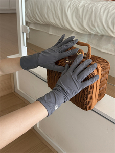 夏天专用UPF50+冰丝露指可触屏防晒手套女防紫外线遮阳袖套冰袖