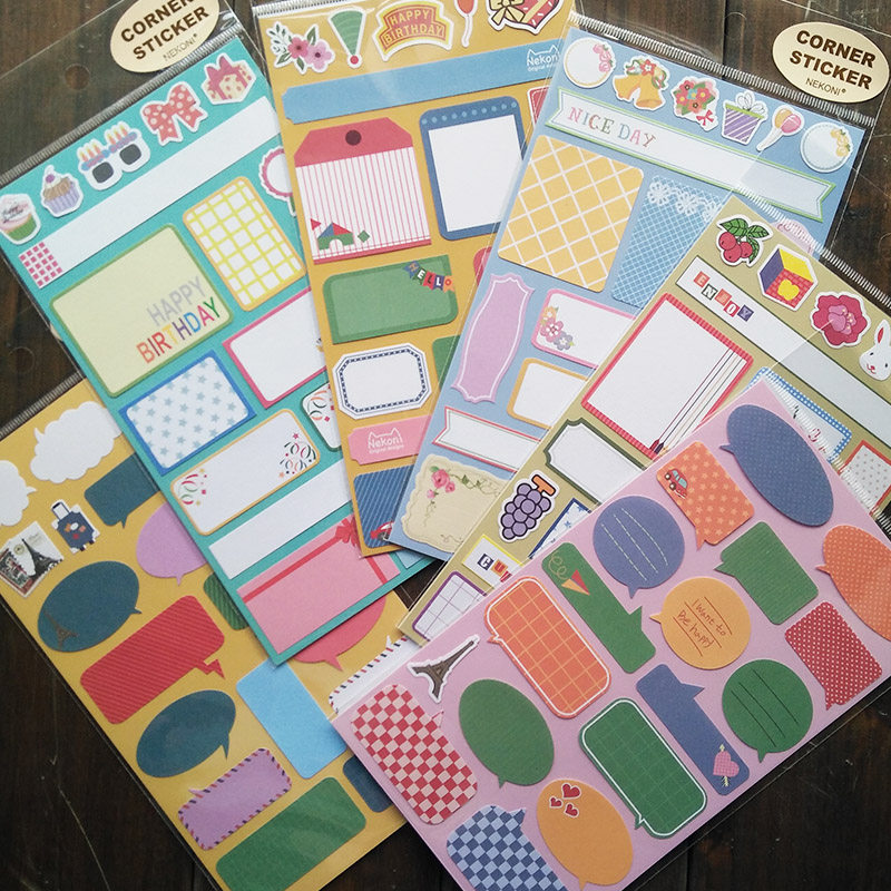 日单插画风花式标签贴备注手帐