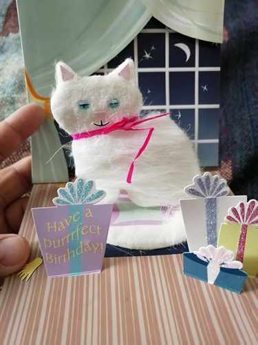 欧单可爱猫咪pop-up礼物生日卡