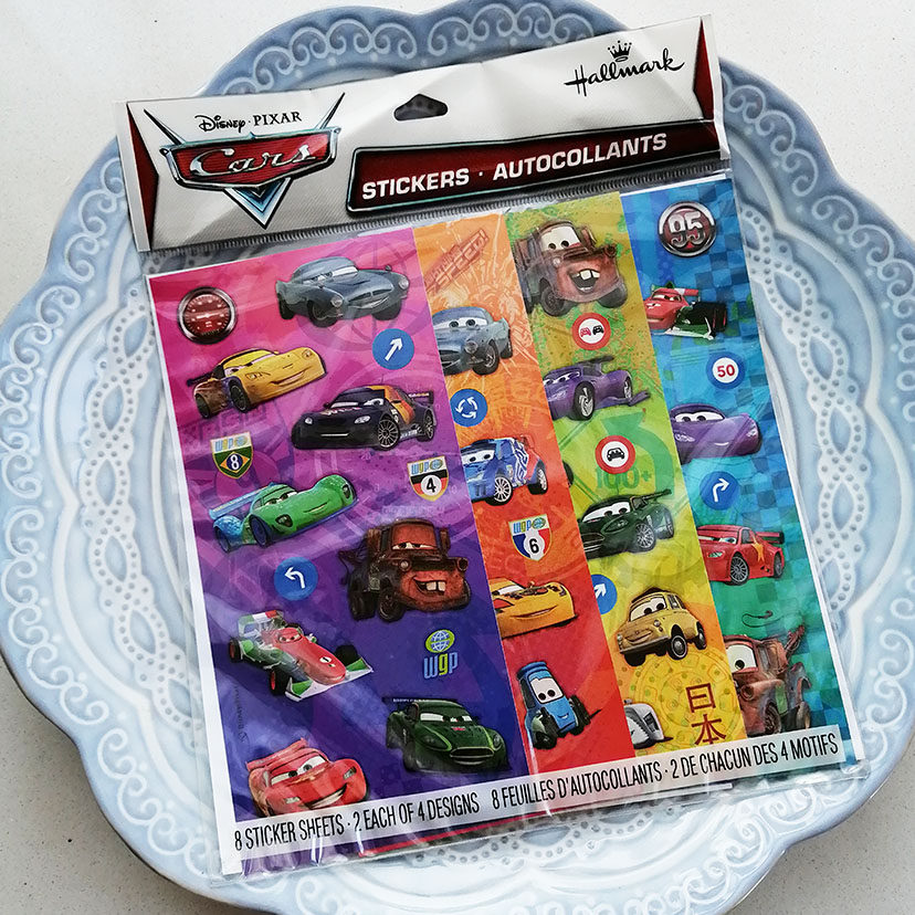 欧单8张可爱汽车总动员奔奔成长档案宝宝日记装饰贴纸