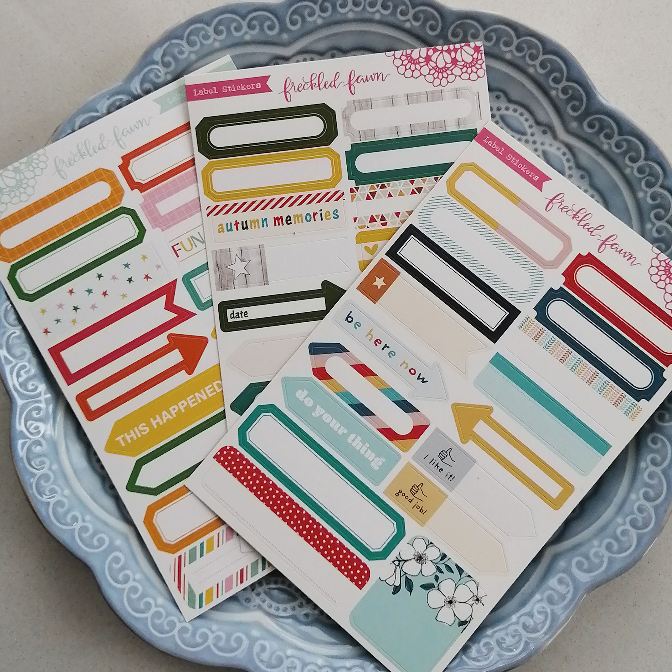 欧单万用百搭可爱花式标签备注手帐剪贴簿宝宝日记相册盒子装饰贴