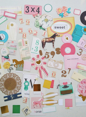 欧单 超美 剪贴簿 happyplanner 成长档案 手帐装饰素材纸 复古风