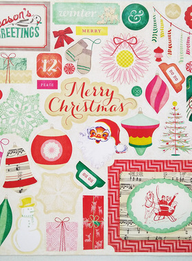 欧单 超美 剪贴簿 happyplanner 成长档案 手帐装饰素材纸 圣诞版