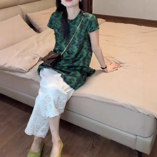 衬衫 时尚 复古短袖 女 花边镂空阔腿裤 bell夏季 英国portney 新款