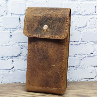 大容量手机包挂腰包户外运动挂包男士工地干活腰包纯牛皮腰别包