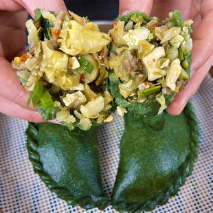 浙江特产桐庐手工清明粿艾草青团咸味米粿子艾饺点心美食农家小吃